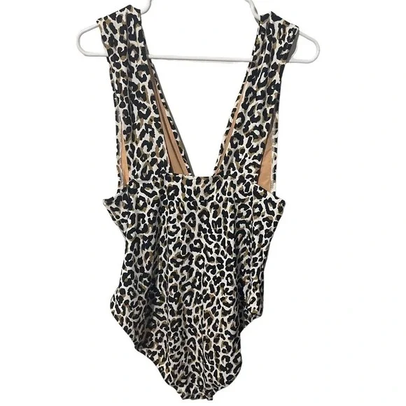 J Crew Animal Print Leopard Swimsuit w/Deep V - Picture 7 of 11